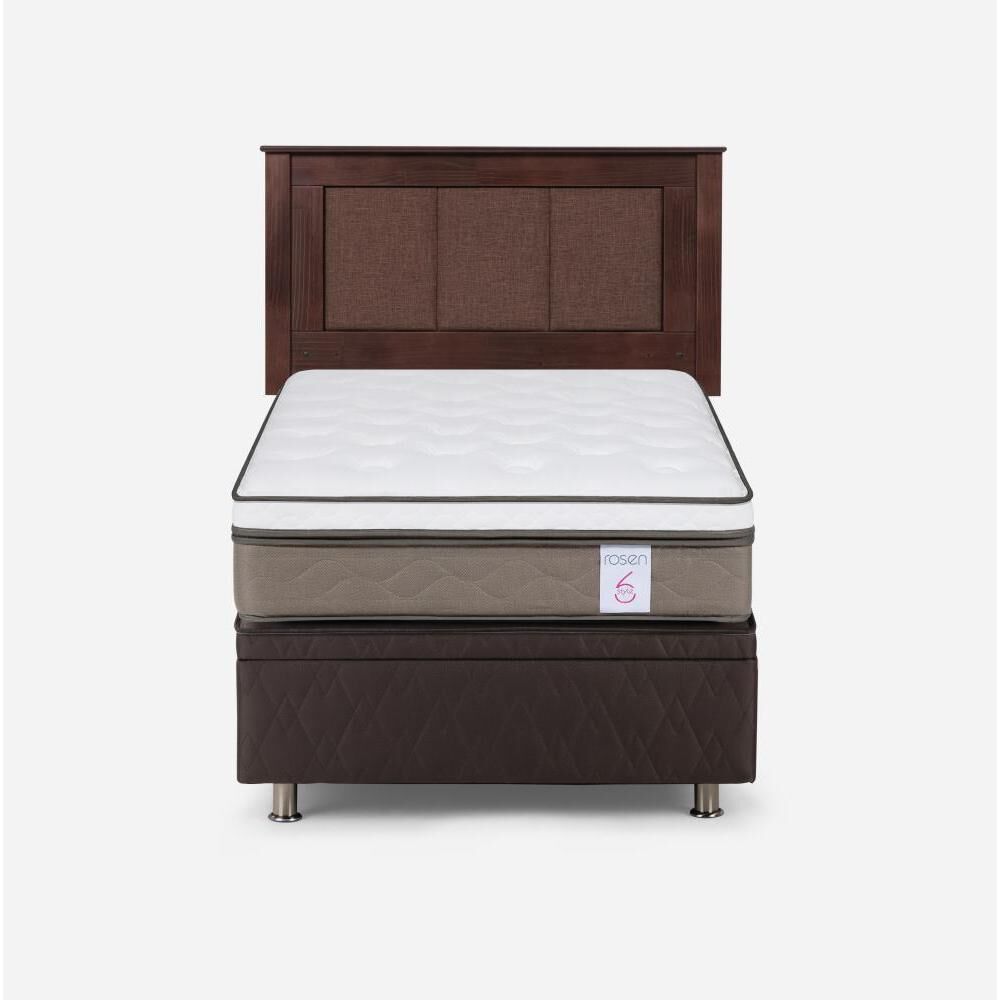 Cama Ba&uacute;l Rosen New Style 6 / 1.5 Plazas / Base Normal + Respaldo image number 0.0