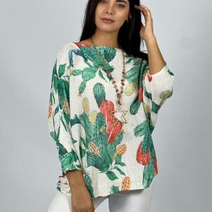 Polera Italiana Con Cactus