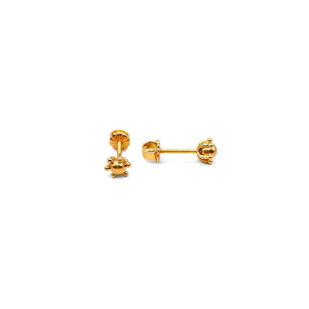 Aros Bolita Pistilo 4mm N1 Oro 18k Atornillados 0.90gr Mujer Ni&ntilde;a Hipoalerg&eacute;nicos image number 1.0
