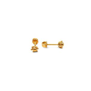 Aros Bolita Pistilo 4mm N1 Oro 18k Atornillados 0.90gr Mujer Ni&ntilde;a Hipoalerg&eacute;nicos