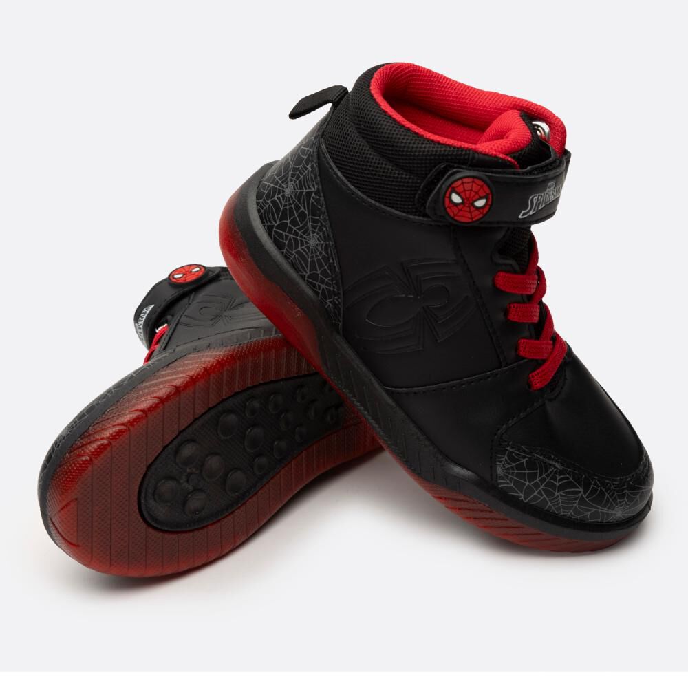 Zapatilla Infantil Con Luces Niño Spiderman Negro image number 2.0