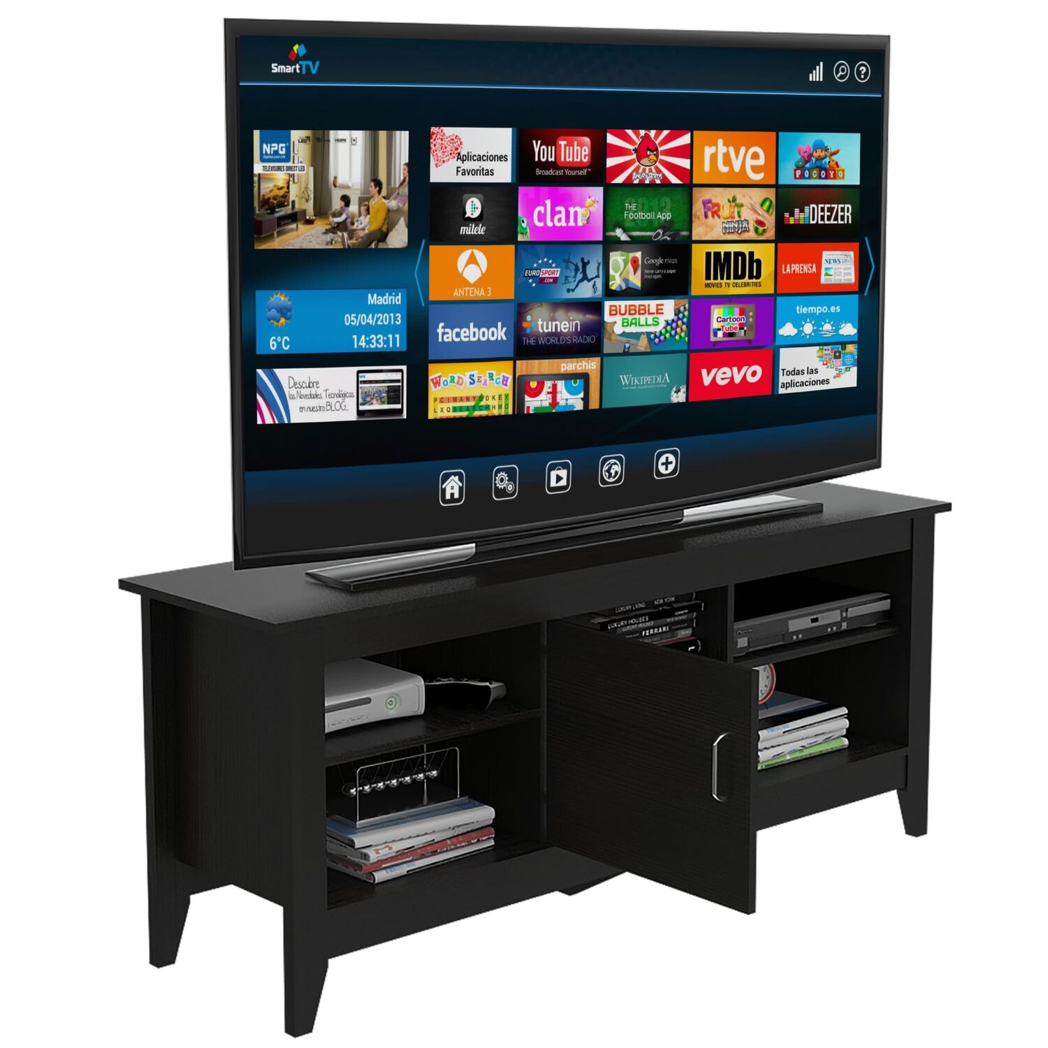Rack Tv 65" 1 Puerta Fm-005n Negro image number 1.0