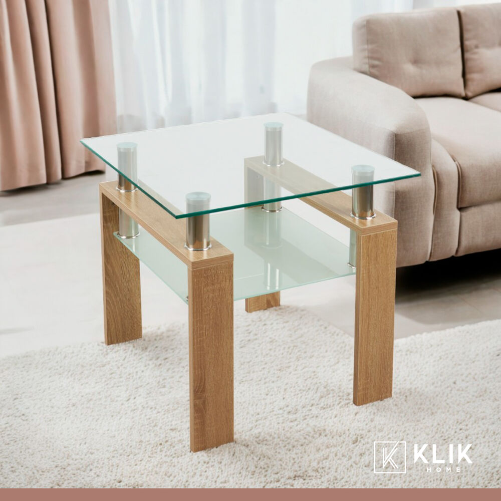 Mesa Lateral Moderna Madera Y Vidrio image number 7.0
