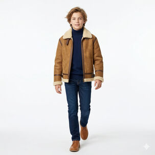 Chaqueta Ni&ntilde;o Aviador Estilo Piloto Abrigada Invierno