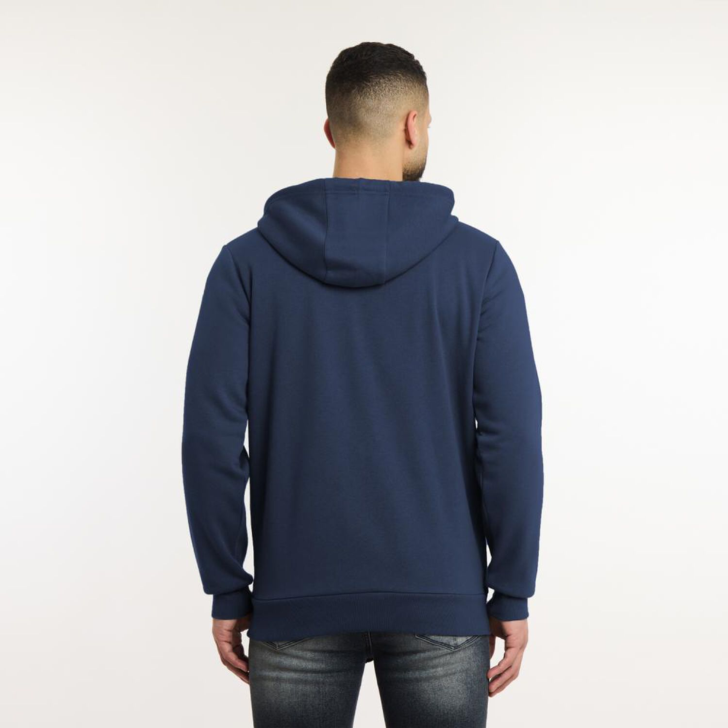 Poler&oacute;n B&aacute;sico Liso Cuello Alto Con Capucha Hombre Az Black image number 2.0