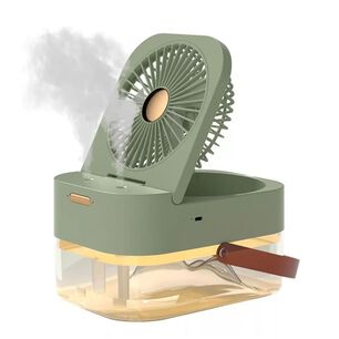 Ventilador Humidificador Aire Frio Usb Control Verde 22cm