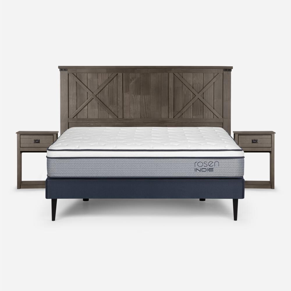 Cama Europea Rosen Indie / 2 Plazas / Base Normal + Set de Maderas Ray image number 0.0