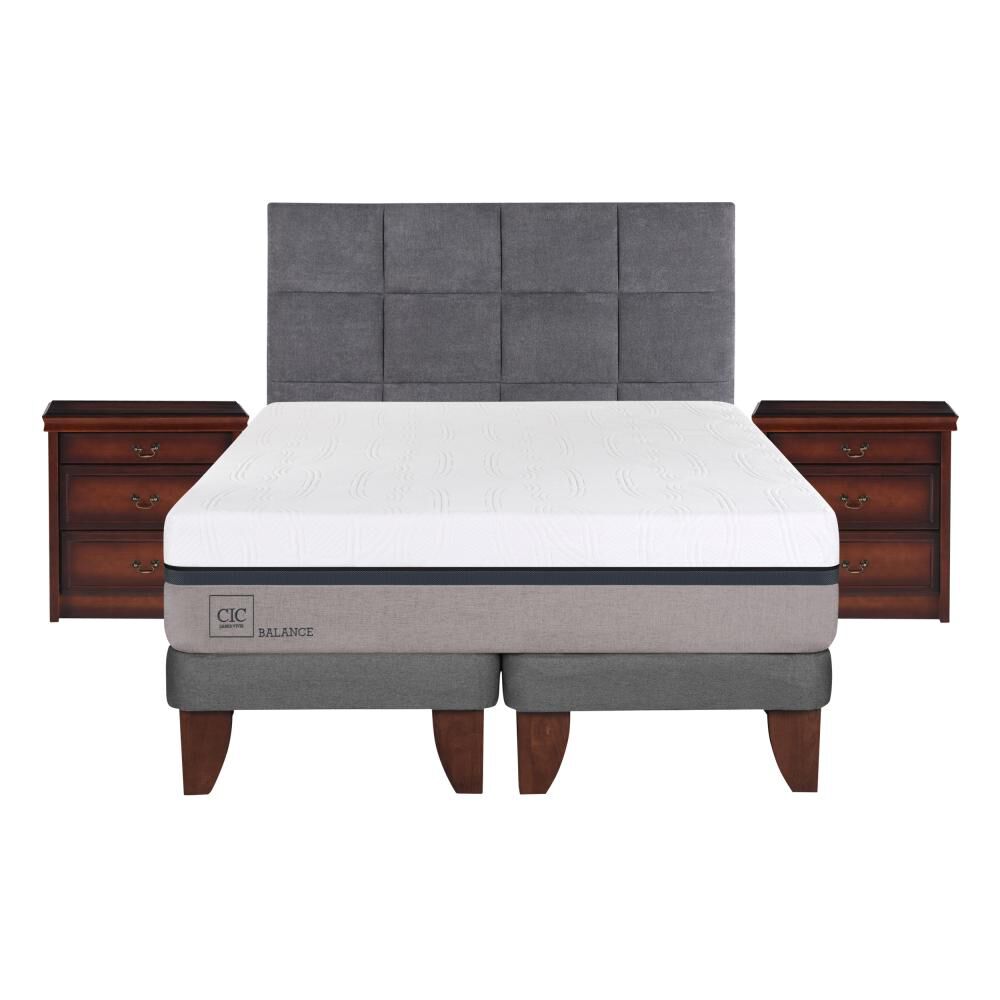 Cama Europea Cic Balance / 2 Plazas / Base Dividida + Set De Maderas image number 0.0