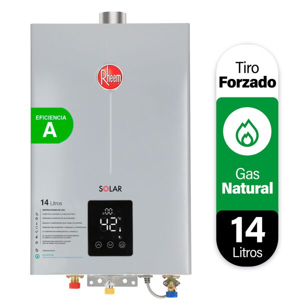 Calefont 14 Litros Gas Natural Tiro Forzado Rheem