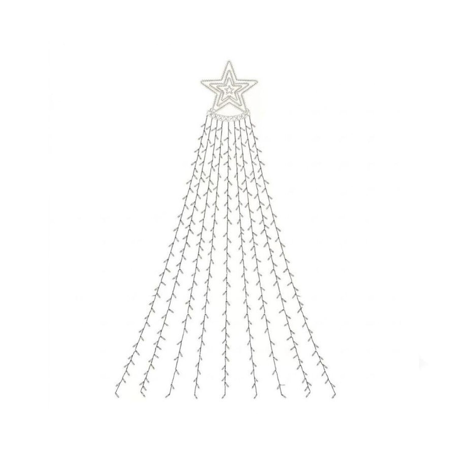 Decoracion Navide&ntilde;a Exterior Arbol Luz Cascada Estrella 350 Led Multicolor image number 0.0