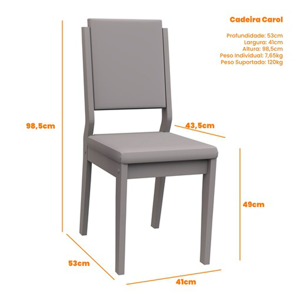 Juego De Comedor 4 Sillas Arezzo 1.20 Beige 80 X 120 X 80 Cm image number 2.0