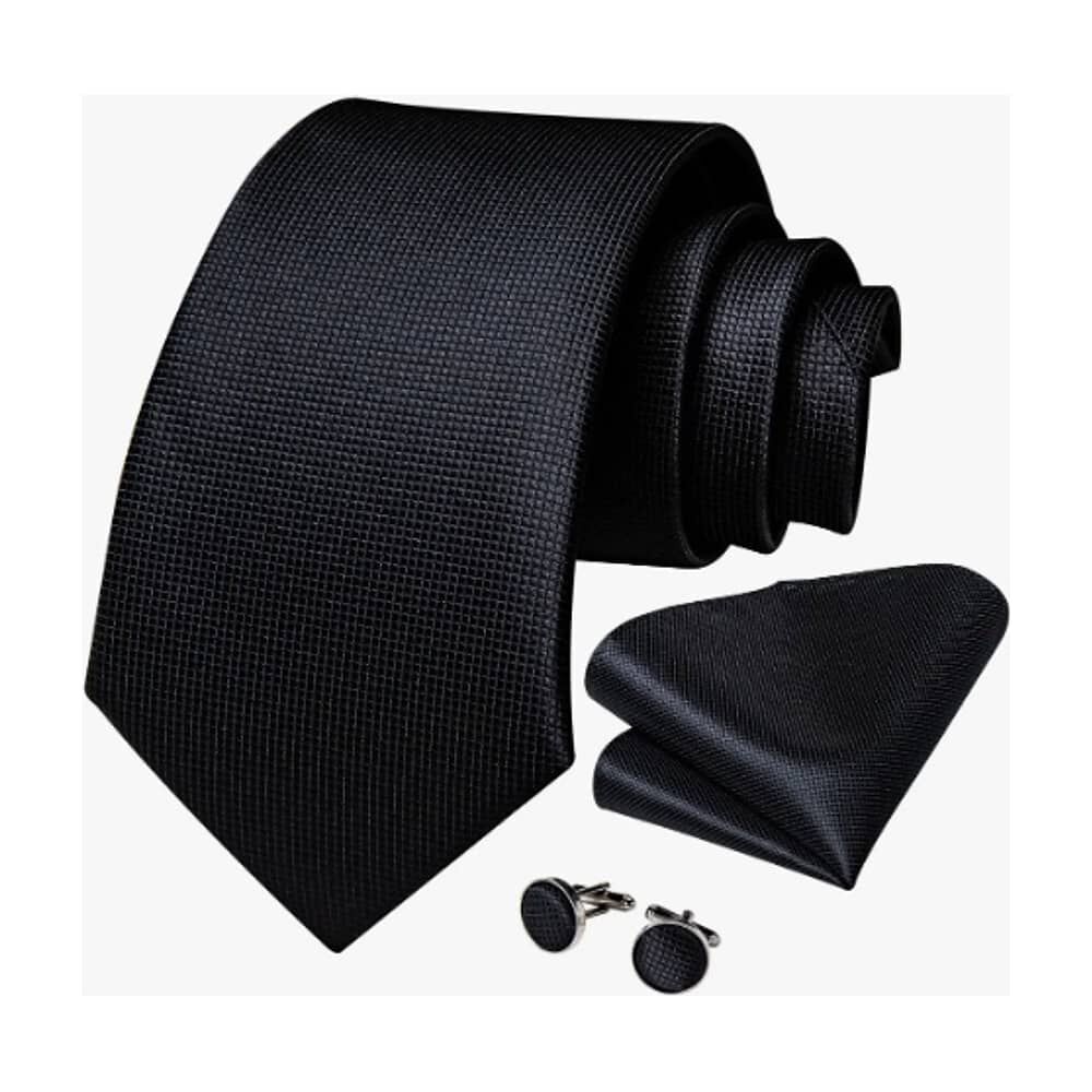 Corbatas Seda Hombres Negro image number 1.0