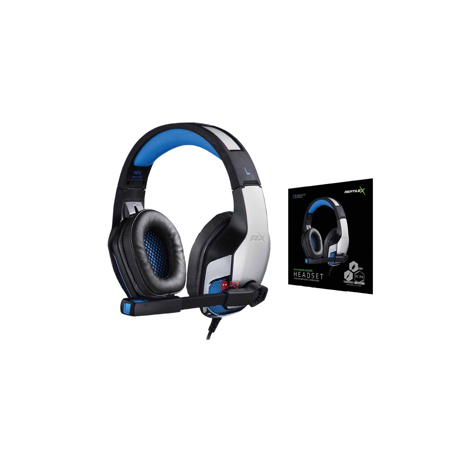 Aud&iacute;fonos Platinum Gamer Conector 3,5mm Y Usb Led Azul - Ps image number 1.0