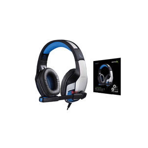 Aud&iacute;fonos Platinum Gamer Conector 3,5mm Y Usb Led Azul - Ps