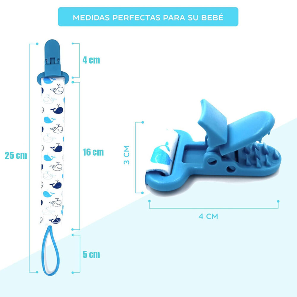 Porta Chupete De Cinta Clips De Tela Para Bebe Afirma Tete image number 2.0