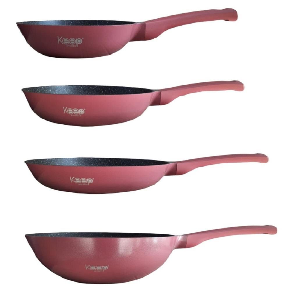 Pack 3 Sartenes Rosa + Wok Antiadherente image number 4.0