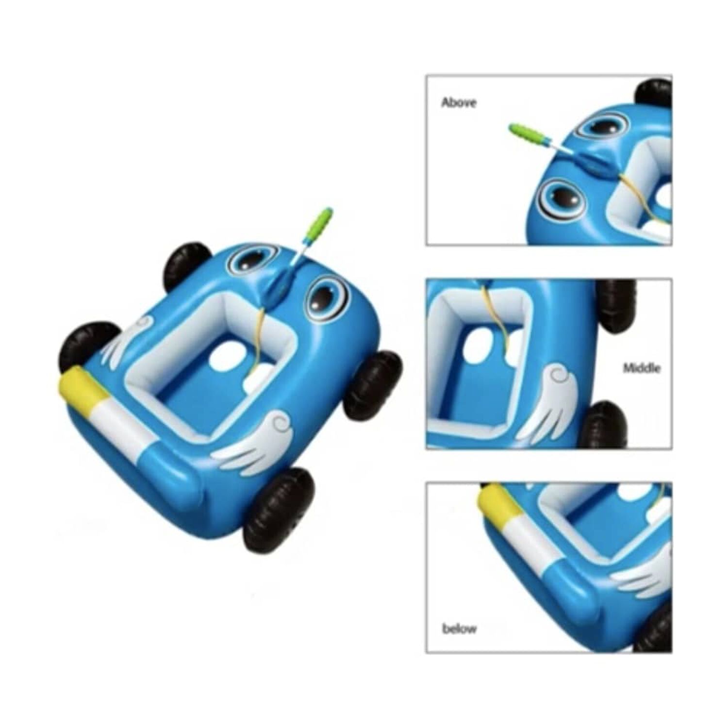 Flotador Autito Inflable Con Pistola Lanza Agua Azul image number 3.0