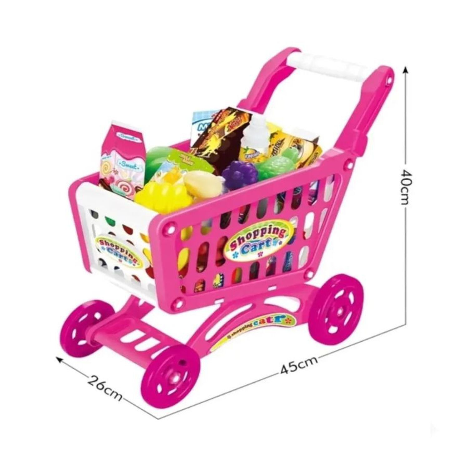 Carrito Supermercado Juguete Para Ni&ntilde;os Rosado 56 Piezas image number 3.0