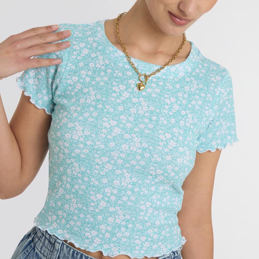 Polera Crop Micro Pint Manga Corta Cuello Redondo Mujer Freedom image number 4.0