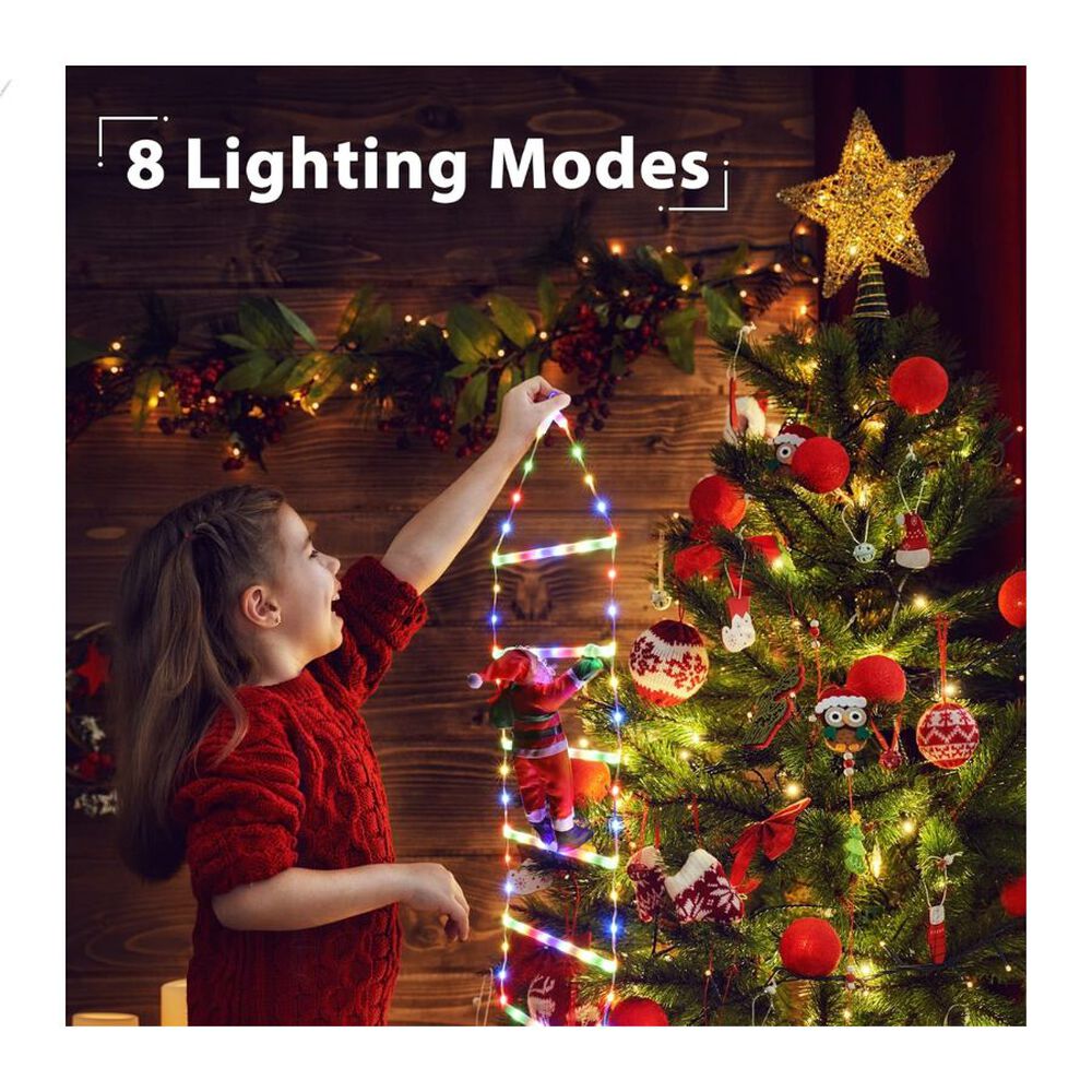 Luces Led Escalera Papa Noel Navideña Multicolor Colgante 1.5m image number 2.0