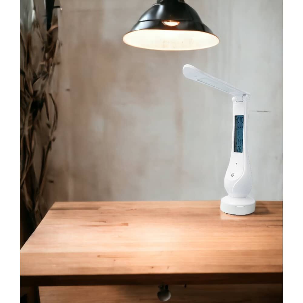 Lampara De Escritorio Led Recargable Touch Con Reloj Dl368 image number 4.0