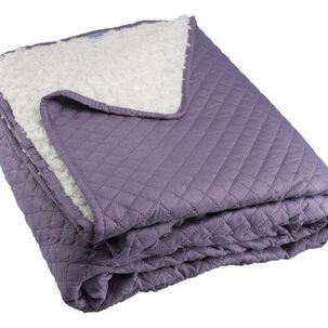 Quilt Andes Sherpa Liso Morado 2 Plazas
