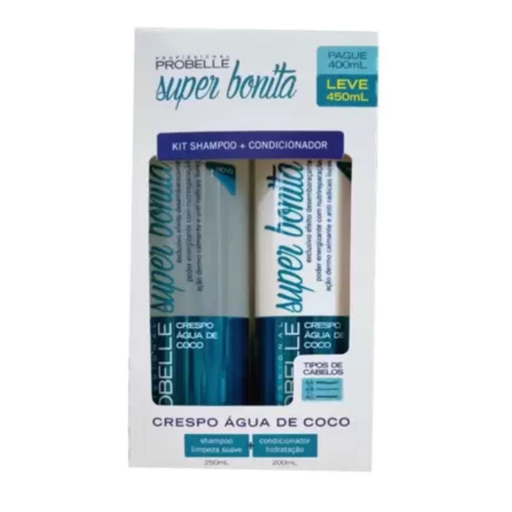 Kit Shampoo Y Acondicionador 450ml Rizado Agua De Coco Probelle image number 1.0