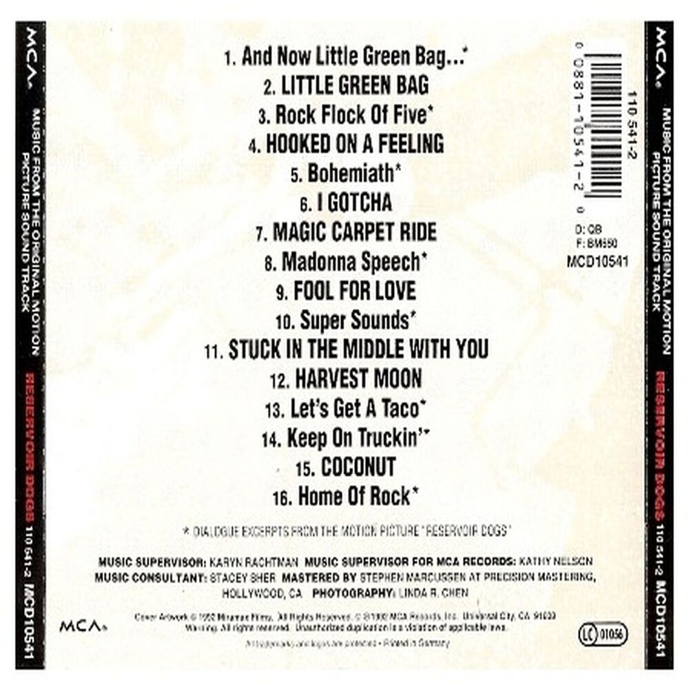 Reservoir Dogs - O.s.t. | Cd image number 1.0