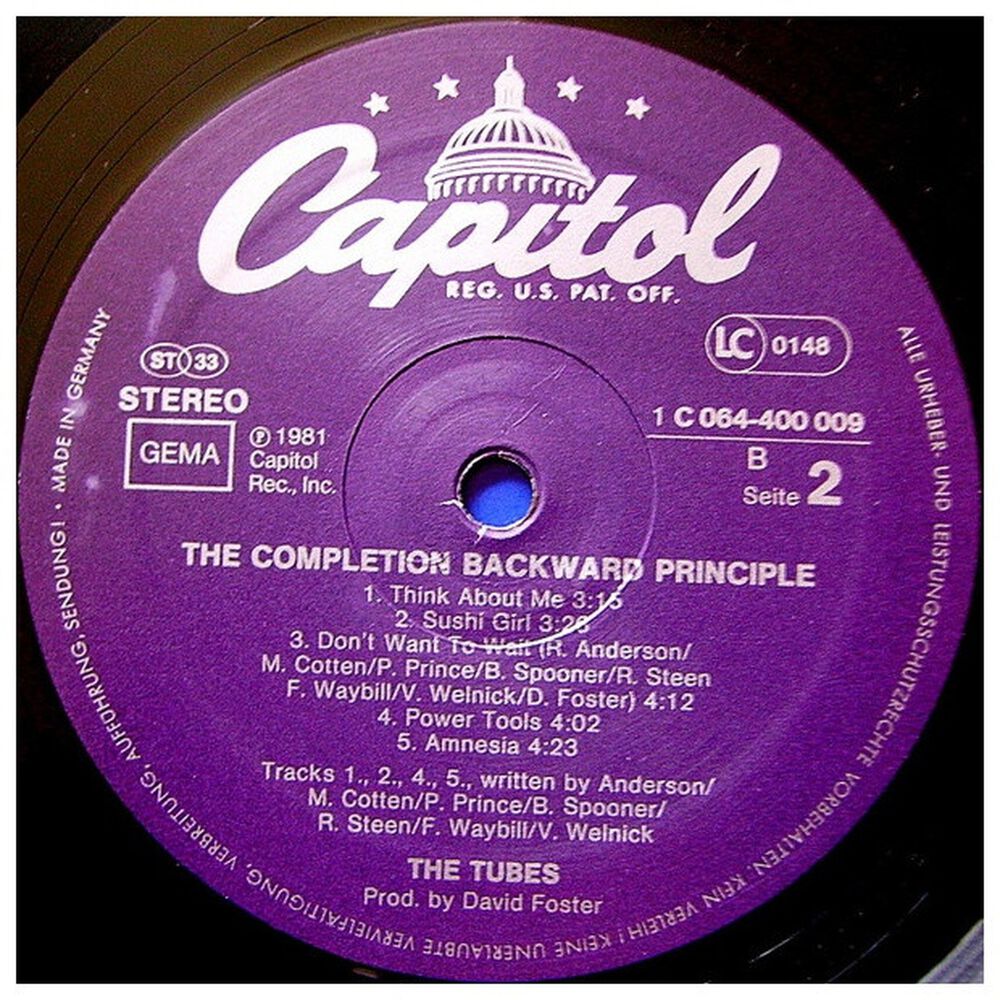 Tubes - The Completion Backward Principle | Vinilo Usado image number 3.0