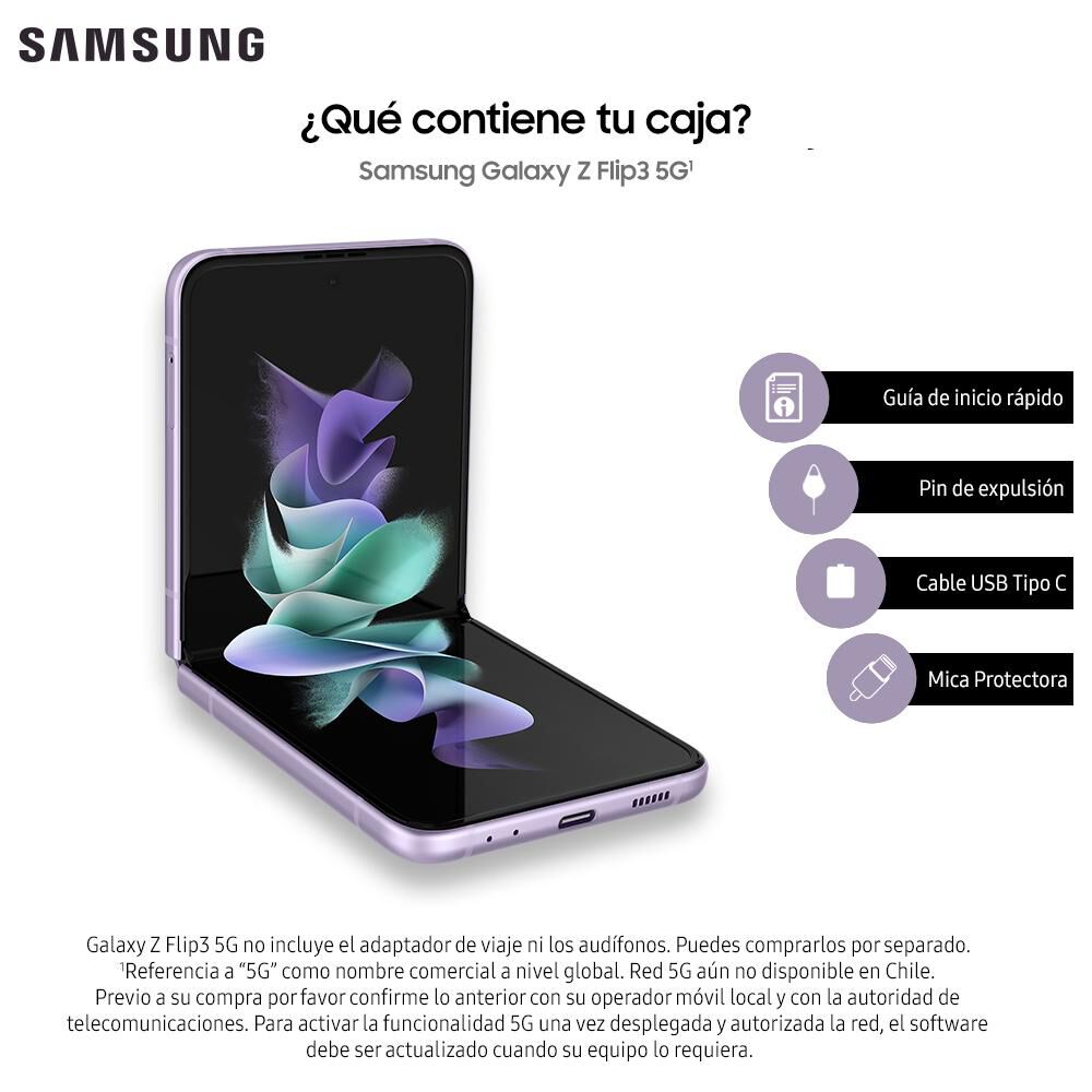 Smartphone Samsung Galaxy Z Flip 3 Violeta / 128gb / Liberado image number 8.0