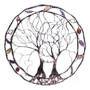 Adorno De Arbol Colgante Met&aacute;lico Para Pared De 33cm