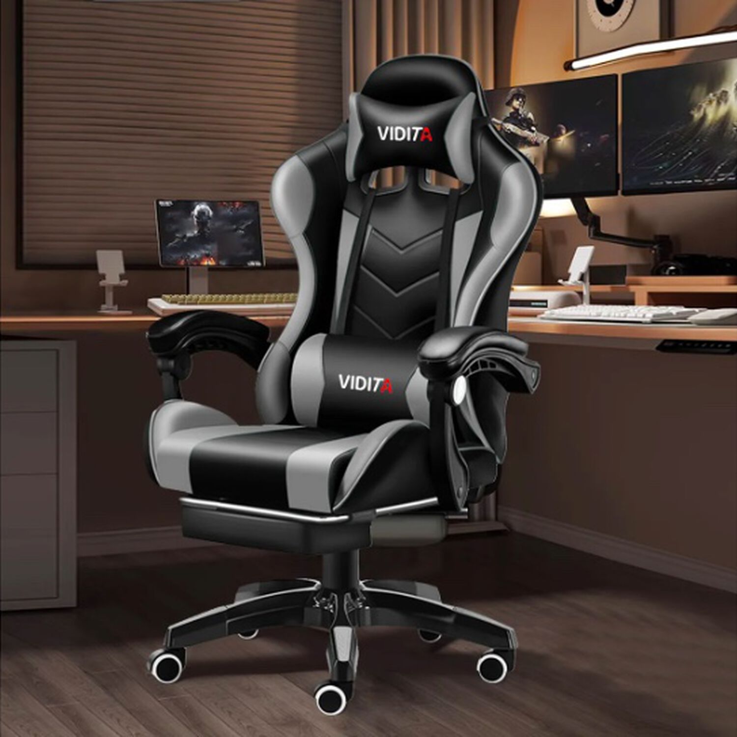 Silla Gamer Ergon&oacute;mica Gris image number 2.0