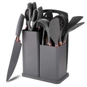 Set De 19 Utensilios De Cocina Mango De Madera