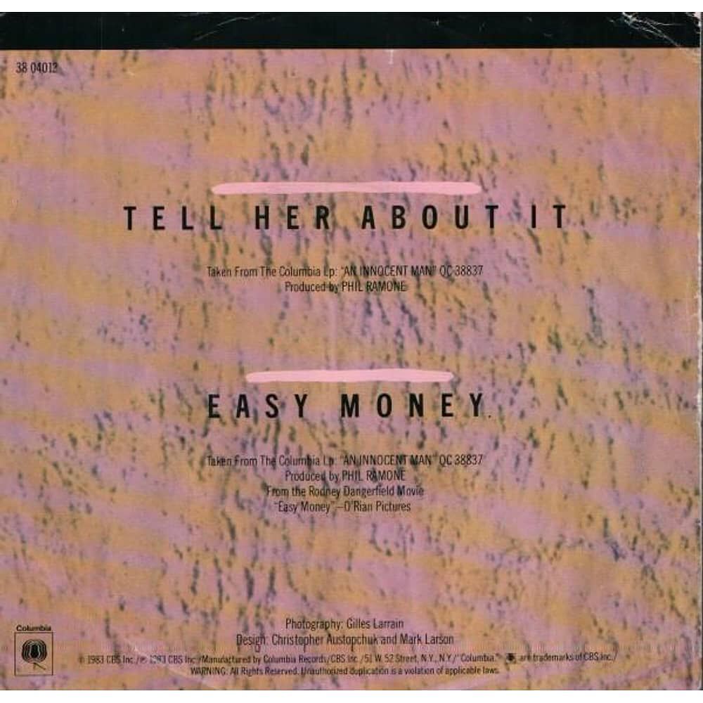 Billy Joel - Tell Her About It | 7" Single Vinilo Usado image number 1.0