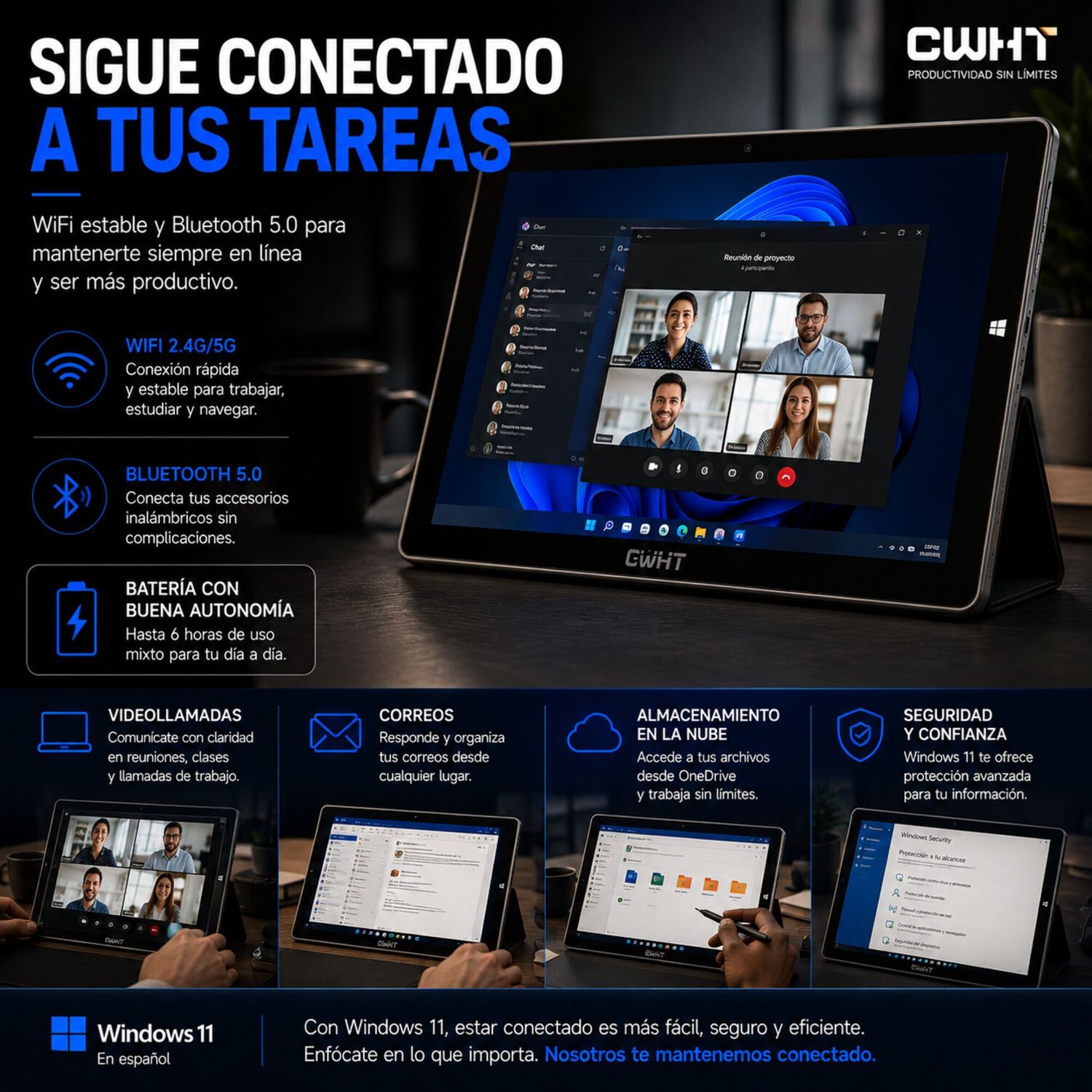 Tablet Cwht N102a Windows 11 256gb Ssd 8gb Ram Teclado image number 7.0