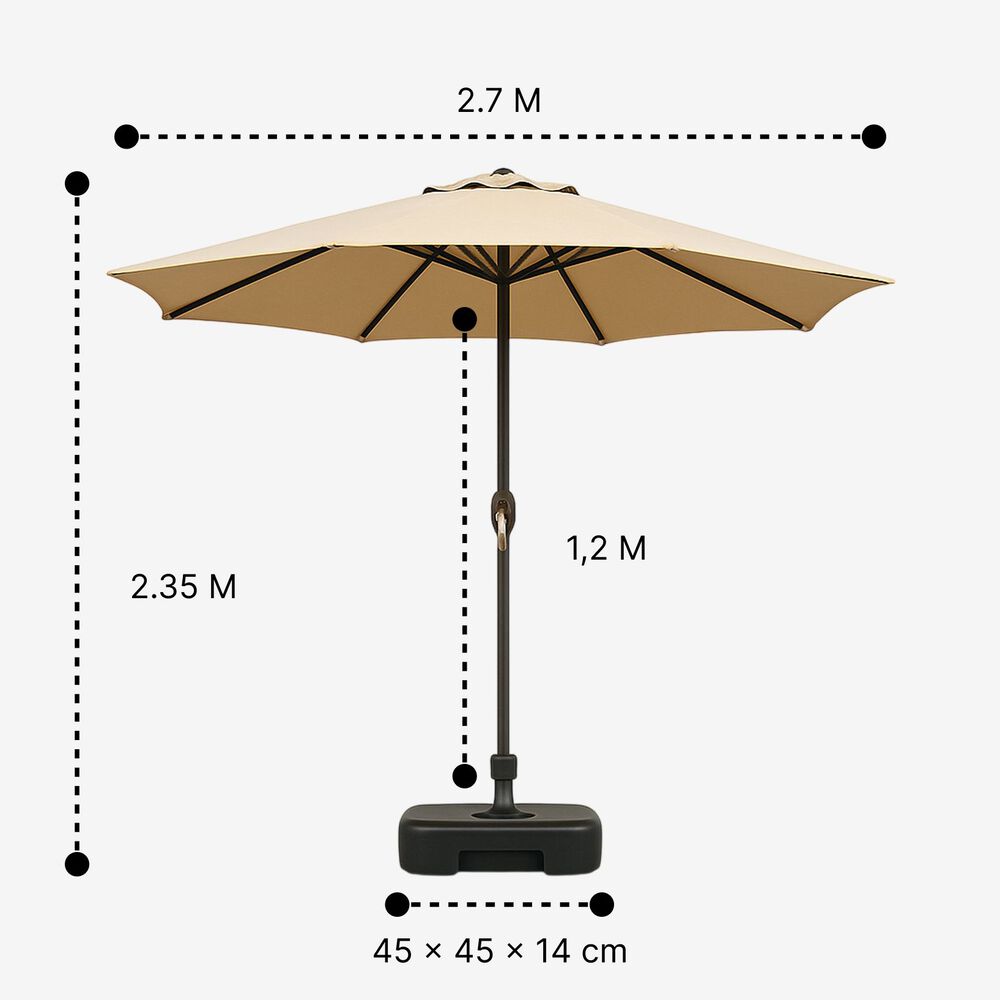 Quitasol Recto Caf&eacute; 2,7 Mt + Base 22 Litros image number 2.0