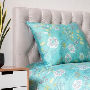 Set Plum&oacute;n + Almohada Estampada Casaideal Flores / 1.5 Plazas