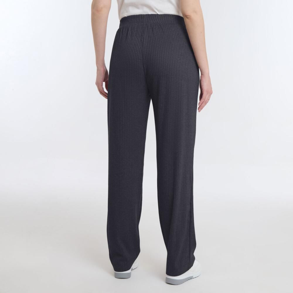Pantalón De Buzo Diseño Rib Tiro Medio Relax Mujer Geeps image number 2.0