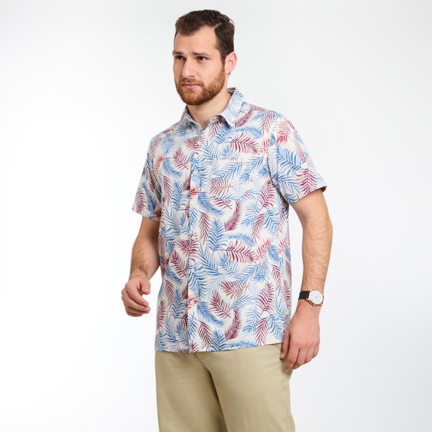 Camisa Estampada Manga Corta Hombre Peroe image number 2.0