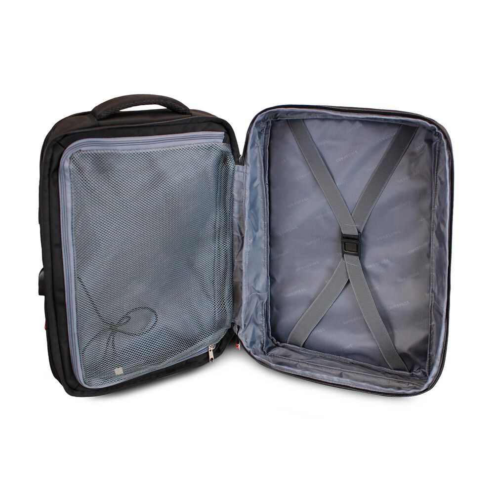 Mochila De Viaje Viral Plus Tipo Maleta Con Usb Swiss Bag Negra image number 2.0