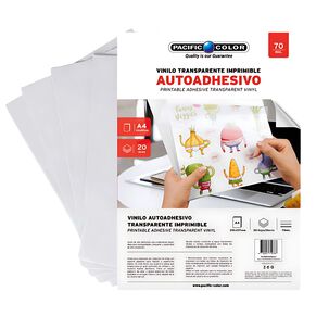 Vinilo Adhesivo Transparente A4 Imprimible 20 Hojas - Ps