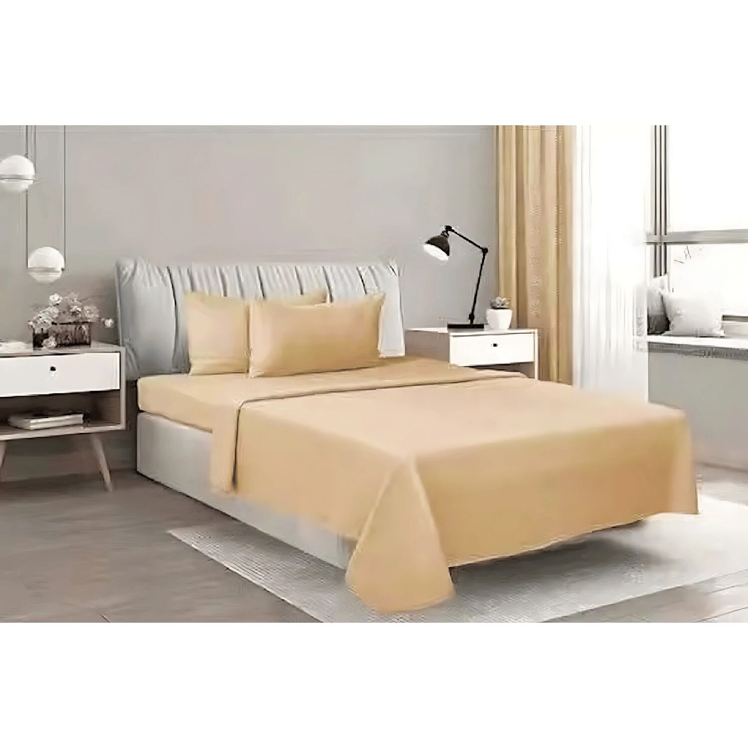 Sabanas 2 Plazas Elasticada 4 Piezas Polar 144 Hilos Beige image number 4.0