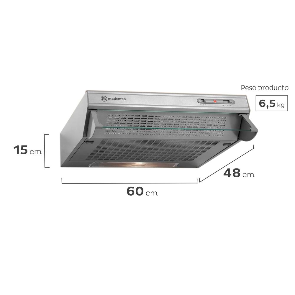 Campana De Cocina Extractora 60 Cm Double Function Mx U160s image number 1.0