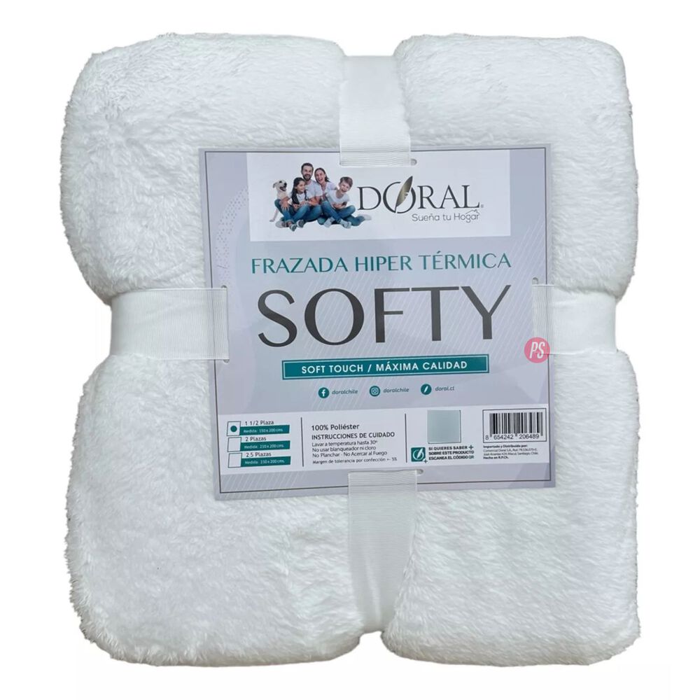 Frazada Softy Lisa 1.5 Plazas Colores Claros - Ps image number 3.0