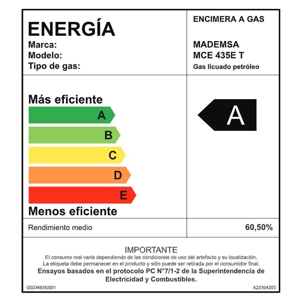 Encimera A Gas 4 Platos Encendido El&eacute;ctrico Mce 435e T Inox image number 6.0