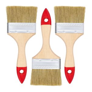 Set 3 Brocha Mango Madera 3 Pulgadas Para Pintura Pintar