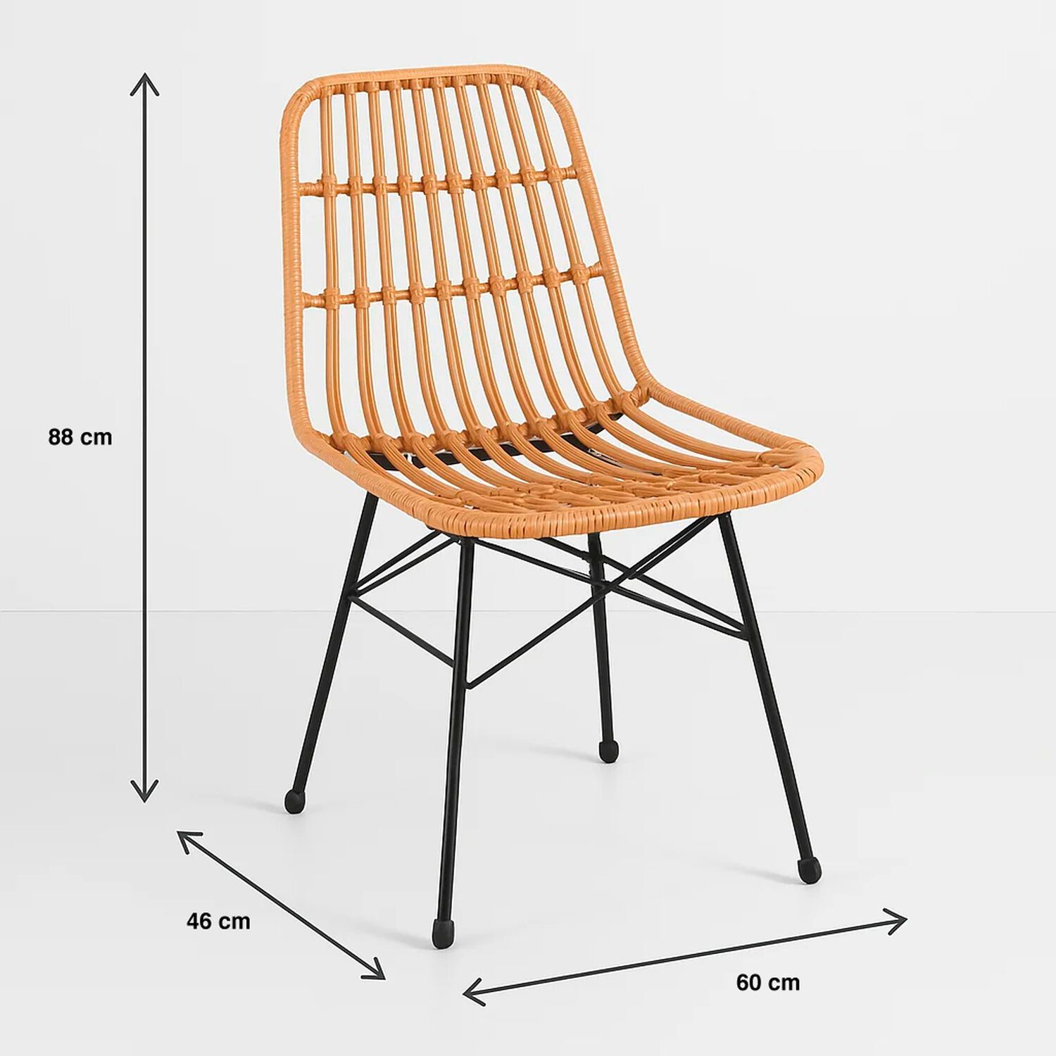 Pack De 4 Sillas De Comedor Terraza Rattan Grecia Color Madera image number 3.0