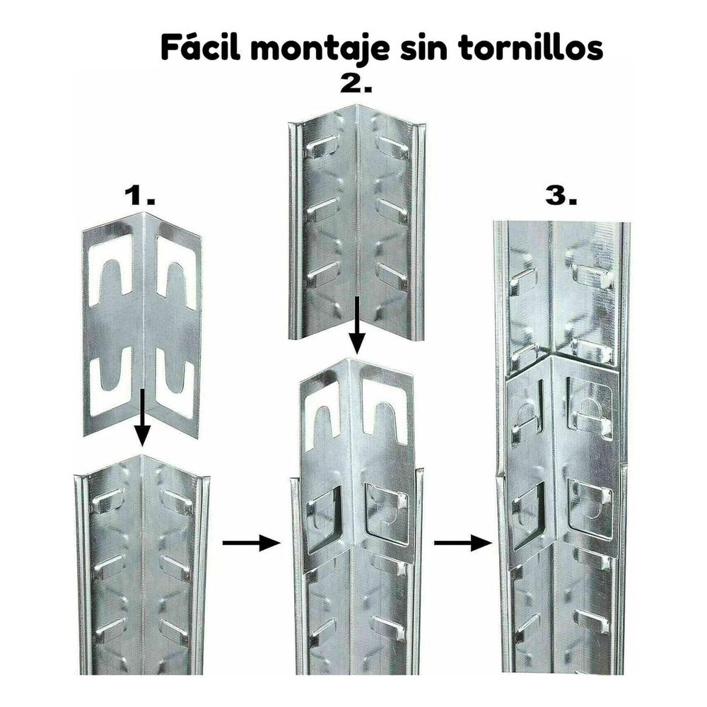 Estante Rack Galvanizado 180x90x40 Cm 5 Niveles Ajustables image number 4.0