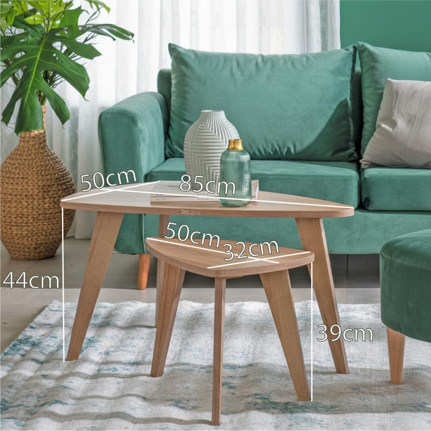 Set 2 Mesas Living Home Mobili Lund Ovalo image number 8.0