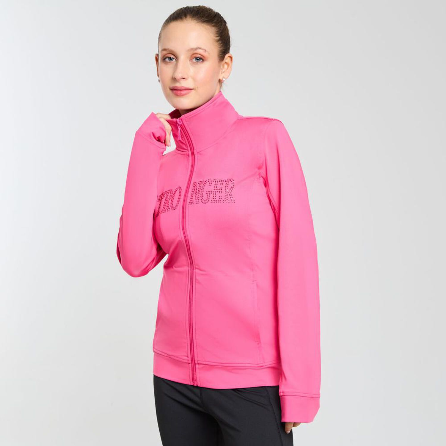 Poler&oacute;n Deportivo Full Zipper Cuello Alto Mujer Wetland image number 2.0
